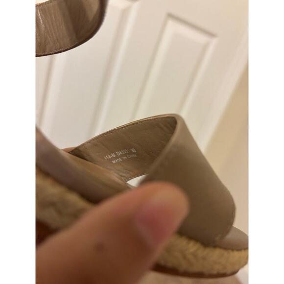Cole haan leather wedge sandal tan brown buckle sz 9 - Picture 9 of 9